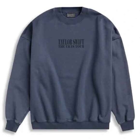 Taylor Swift Eras Tour NAVY BLUE CREWNECK Sweatshirt Size Large (NWOT) Pullover - Picture 1 of 8